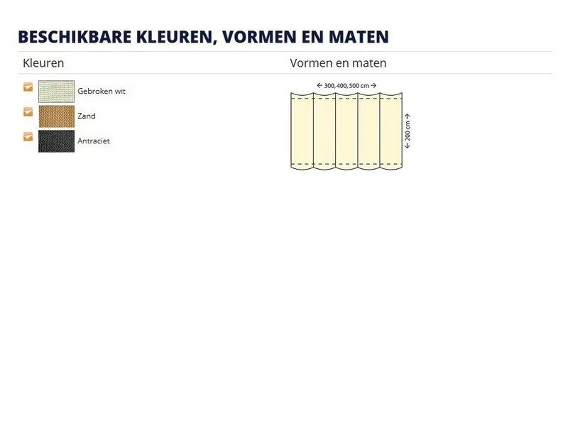 Nesling Coolfit Harmonica Schaduwdoek 2 Meter Breed 3 Meter Uitval - Afbeelding 5