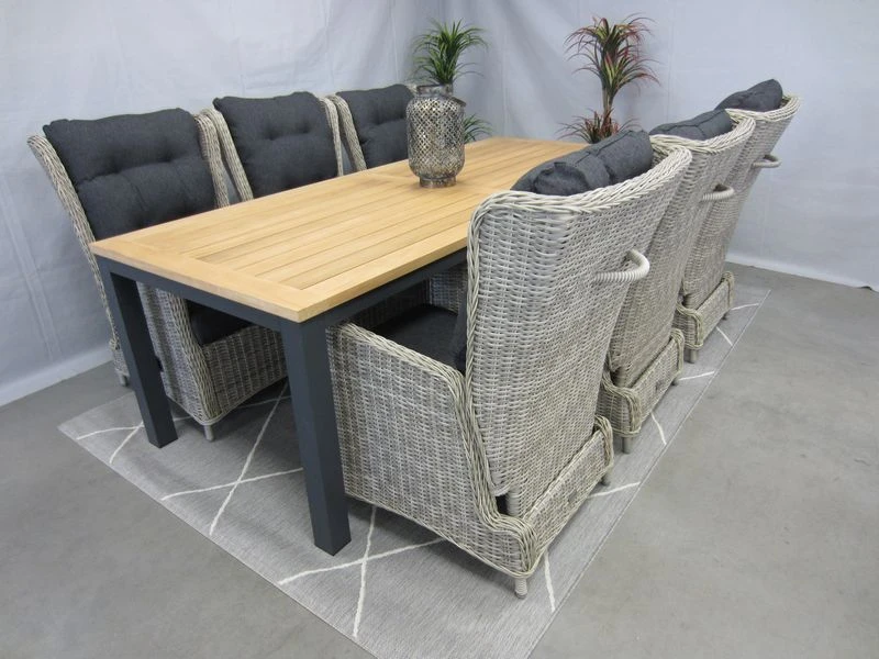 Te Velde Tuinmeubelen Tuinset Bombay Tuinstoel Met Palazzo Teak Tuintafel - Afbeelding 2