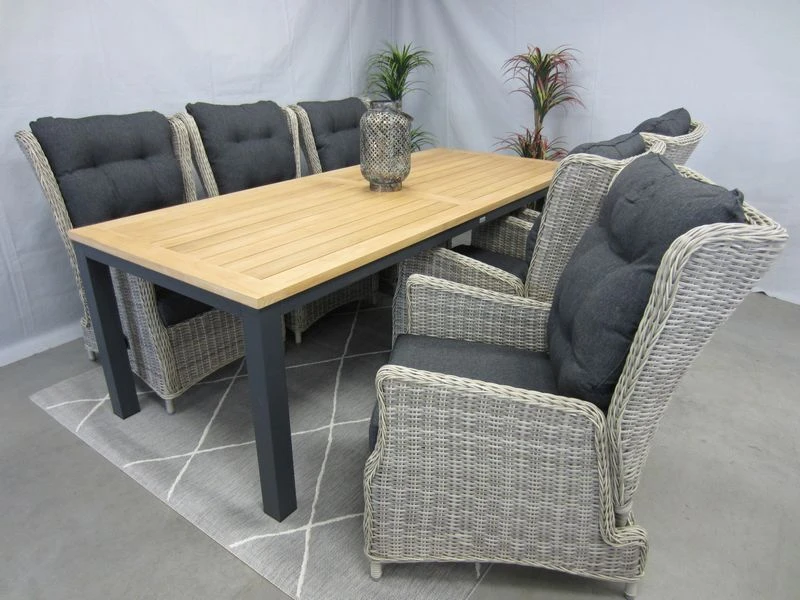 Te Velde Tuinmeubelen Tuinset Bombay Tuinstoel Met Palazzo Teak Tuintafel - Afbeelding 3