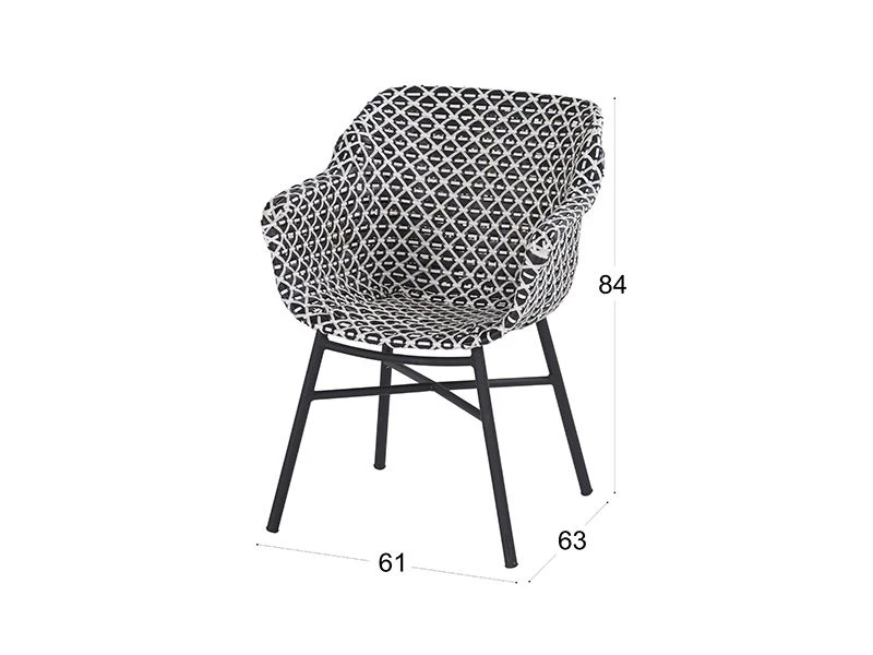Hartman Tuinset Delphine Black-white Met Yasmani Tafel 240 - Afbeelding 5
