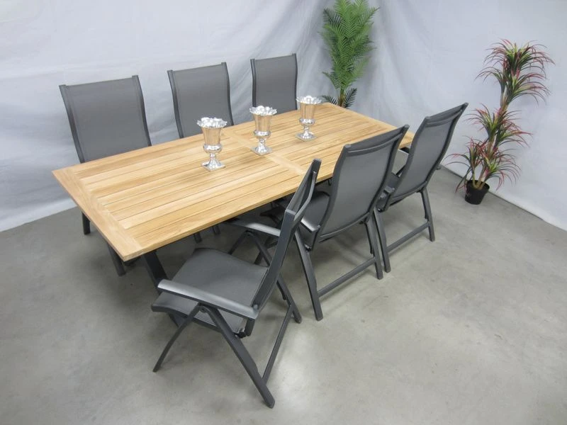 Te Velde Tuinmeubelen Tuinset Lucca Tuinstoel Met Lucan Teak Tuintafel - Afbeelding 3