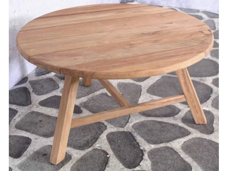 Sens Line Woody Teak Sidetable Ø80 Cm FSC Recycled Teak - Afbeelding 2