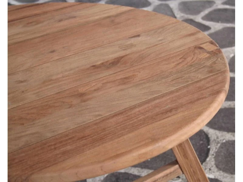 Sens Line Woody Teak Sidetable Ø80 Cm FSC Recycled Teak - Afbeelding 3