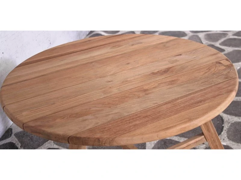 Sens Line Woody Teak Sidetable Ø80 Cm FSC Recycled Teak - Afbeelding 4