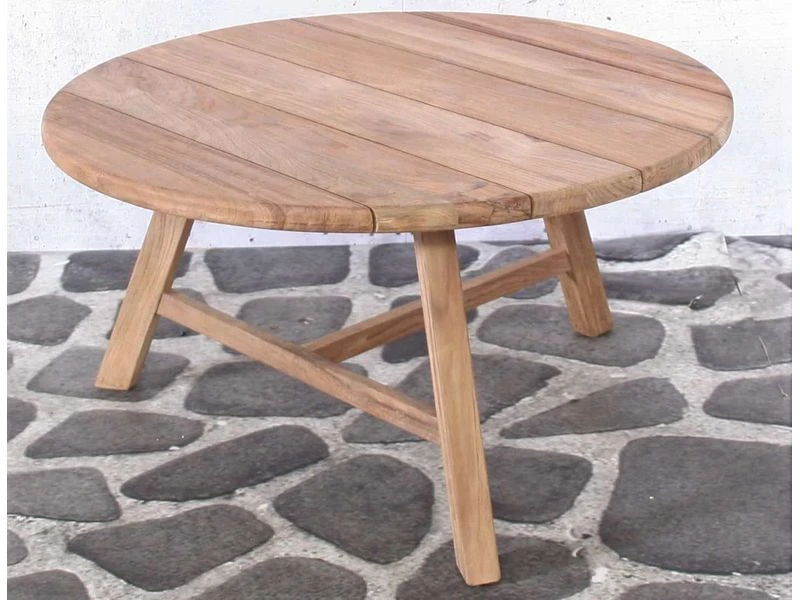 Sens Line Woody Teak Sidetable Ø80 Cm FSC Recycled Teak - Afbeelding 5