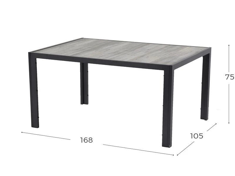 Hartman Tanger Tuintafel 168 Antraciet - Afbeelding 2