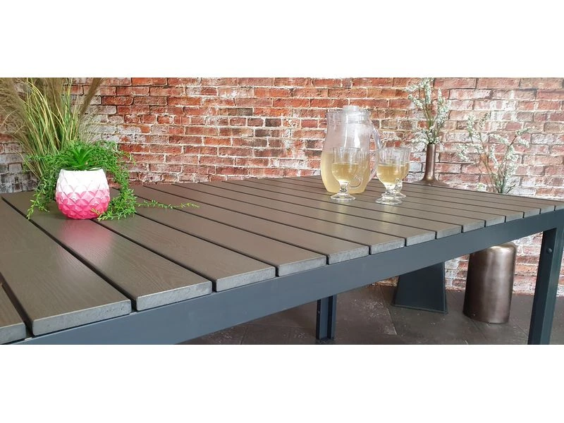 Sensline Jersey Tuintafel Polywood 160 Antraciet - Afbeelding 3