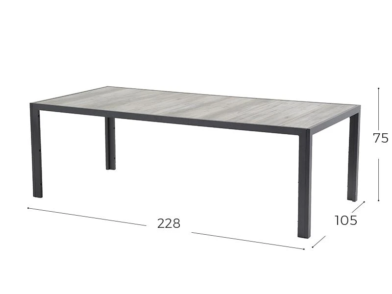 Hartman Tanger Tuintafel 228 Antraciet - Afbeelding 2