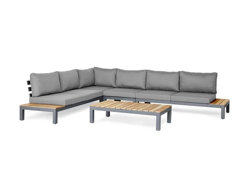 Suns Breeze Vita Platform Loungeset Aluminium-teak 5-delig Rechts