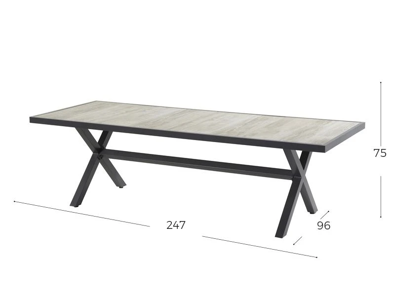 Hartman Canterbury Tuintafel 247 Antraciet - Afbeelding 2