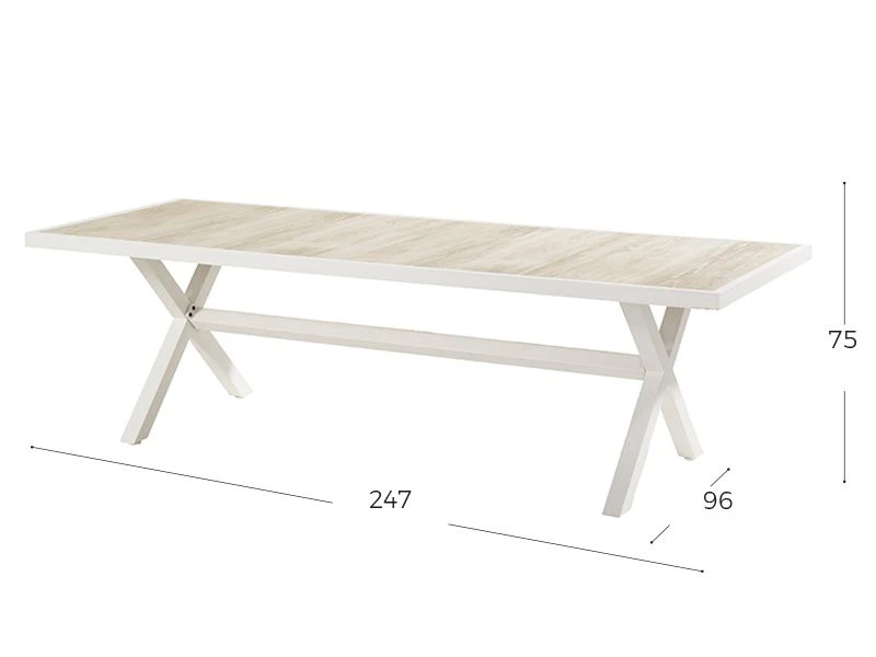 Hartman Canterbury Tuintafel 247 Wit - Afbeelding 2