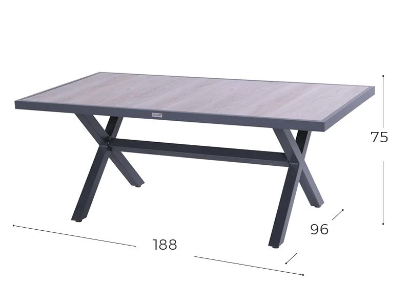Hartman Canterbury Tuintafel 186 Antraciet - Afbeelding 2