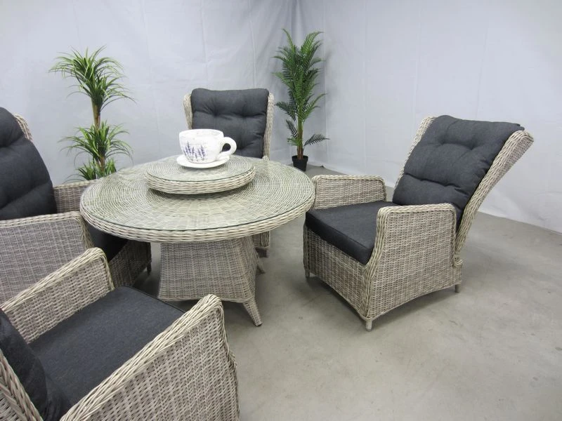 Te Velde Tuinmeubelen Tuinset Bombay Met Ronde Tafel + Lazy Susan - Afbeelding 4