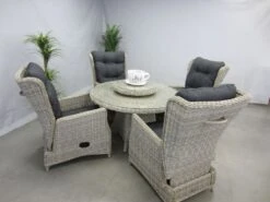 Te Velde Tuinmeubelen Tuinset Bombay Met Ronde Tafel + Lazy Susan