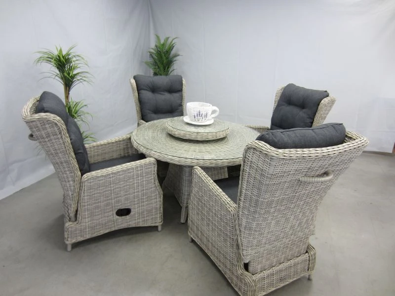 Te Velde Tuinmeubelen Tuinset Bombay Met Ronde Tafel + Lazy Susan