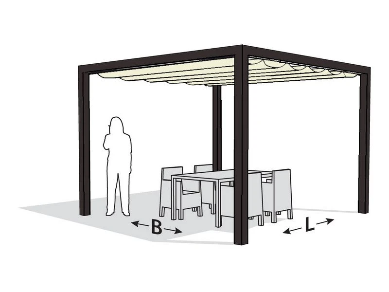 Nesling Aluminium Pergola Optiva Coolfit 319 X 419 Gebroken Wit