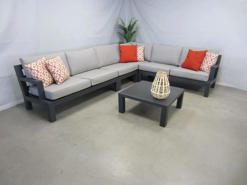 Te Velde Tuinmeubelen Lauren Aluminium Hoek-lounge Set 5 Delig - Afbeelding 2