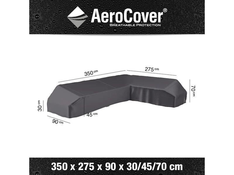Platinum Aerocover Loungeset Platformhoes Rechts 350x275x90xH30/45/70